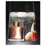Vintage Camel Cigarette Tin with Zippo Style Lighters and Marilyn Monroe Design