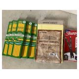 Pens, Pencils, Small Notepads