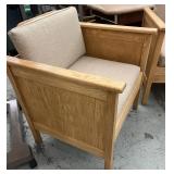 Set of 2 Solid Wood Armchairs – Clean, Classic & Comfy! Timeless oak-toned frames with neutral padded seats and backs. Great for office, lounge, or waiting areas. Sturdy and stylish with a natural f