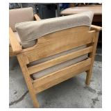 Set of 2 Solid Wood Armchairs – Clean, Classic & Comfy! Timeless oak-toned frames with neutral padded seats and backs. Great for office, lounge, or waiting areas. Sturdy and stylish with a natural f