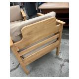 Set of 2 Solid Wood Armchairs – Clean, Classic & Comfy! Timeless oak-toned frames with neutral padded seats and backs. Great for office, lounge, or waiting areas. Sturdy and stylish with a natural f