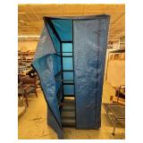 Heavy-Duty Rolling Rack w/ Cover – Built to Last! Durable welded steel frame with a tough powder-coated finish. Rolls smoothly on carpet, vinyl, wood, or concrete with 2 fixed and 2 swivel casters. 