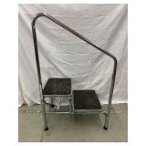 MSRP $1000 Heavy Duty Bariatric Dual Platform Step– Chrome Steel Frame, Skid-Resistant Rubber Mats, 600 lb Capacity! Handrail for Extra Support & Safety – Built Tough for Clinical & Home Use!