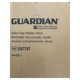 Set of 2 NEW in box Guardian Extra Duty Adult Walkers – Heavy-Duty, Lightweight Aluminum, Two-Button Folding for Narrow Spaces, Extra-Wide Frame, Supports Up to 400 lbs, Folds to 4.5" for Easy Trans