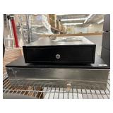 Two space-saving cash drawers in different sizes. Flip-top lids for tight counter spaces, built-in compartments for organized storage of coins and bills. Great for retail, pop-ups, and mobile vending 