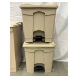 Lot of 4 Rubbermaid Commercial Step-On Trash Cans– Varying Sizes! Commercial Indoor Utility Bins with Hands-Free Pedal, Slow-Close Lids & Durable Plastic Build – Sanitary, Space-Saving, and Built 