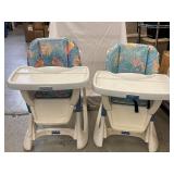 Lot of 2 Vintage Fisher-Price High Chairs! Classic design meets practical function — these sturdy high chairs grow with your little one, offering adjustable height settings for the perfect fit at an