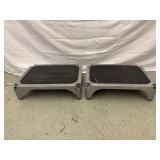 Lot of 2 Add-A-Unit Step-Stands – Stackable, Lockable, Lightweight (Only 8 lbs Each)! Easily Link End-to-End – Saves Floor Space, Stays Secure & Built Tough for Versatile Use!