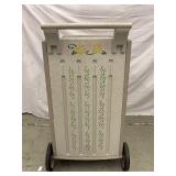 Molded Book Cart featuring a charming flower design! With two roomy shelves and sturdy construction, it’s perfect for organizing books, toys, or supplies in style. Good condition and ready to add a 