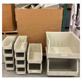 Massive Lot In Huge Gaylord of AkroBins by Akro-Mils in the Color Stone – Stackable Plastic Storage Bins Made in the USA – Various Sizes for Versatile Organization and Durable Storage Solutions - 
