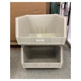 Massive Lot In Huge Gaylord of AkroBins by Akro-Mils in the Color Stone – Stackable Plastic Storage Bins Made in the USA – Various Sizes for Versatile Organization and Durable Storage Solutions - 