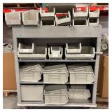 Rolling Linen Cart Storage Rack with HUGE Lot of AkroBins – Heavy-Duty Mobile Organization System with Tons of Bins Included – Perfect for Garage, Shop, or Warehouse Use!