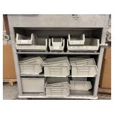 Rolling Linen Cart Storage Rack with HUGE Lot of AkroBins – Heavy-Duty Mobile Organization System with Tons of Bins Included – Perfect for Garage, Shop, or Warehouse Use!