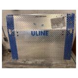 MSRP $500 Uline H-1215 Aluminum Dock Plate 48x36" – 4,383 lb Capacity with Safety Legs & Carry Handles Heavy-duty, skid-resistant surface with 11° bend for smooth transitions between dock and t