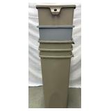 Lot of 5 Rubbermaid 15.9 Gal Trash Bins – Durable, Space-Saving Waste Containers with Handles – Perfect for Tight Spaces Like Desksides, Kitchens & Bars!