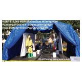 WOW MSRP $15,000 NEW Reeves 3-Lane Hospital Response System Shelter Tent W/Integrated Plumbing If Desired - Comes With Sprayer Hose System - Think Pop Up Carwash! See Youtube For Set Up! Flooring &amp