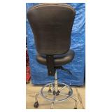 Multi Functional Ergonomic Lab Stool Chair With Foot Ring -Comfort form-fitting back, thick cushioning, polished aluminum base & smooth swivel. Ideal for drafting, lab, or tall desk use -Seat Has 