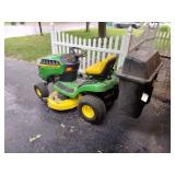 Low Hours John Deere D110 42 INCH Riding Mower With Twin Bagger