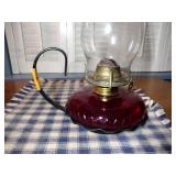 3 Vintage Hurricane oil lamps, Colonial style