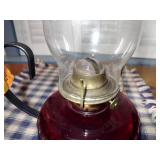 3 Vintage Hurricane oil lamps, Colonial style