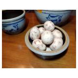 4 Vintage 1985 Rowe Pottery Works Salt Glaze Crock Bowls Pig on the Run, Various sizes