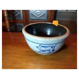 4 Vintage 1985 Rowe Pottery Works Salt Glaze Crock Bowls Pig on the Run, Various sizes