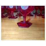 21 Fostoria Coin Glass Ruby Red Footed Water / Wine / Sherbet Goblets: 4” x 5” and  4” x 6 ½”