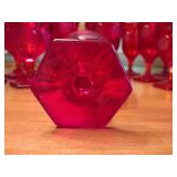 21 Fostoria Coin Glass Ruby Red Footed Water / Wine / Sherbet Goblets: 4” x 5” and  4” x 6 ½”