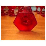 21 Fostoria Coin Glass Ruby Red Footed Water / Wine / Sherbet Goblets: 4” x 5” and  4” x 6 ½”