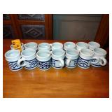 14 colonial Williamsburg Small salt glazed checkerboard mugs