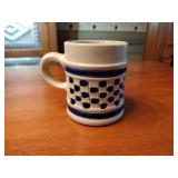 14 colonial Williamsburg Small salt glazed checkerboard mugs