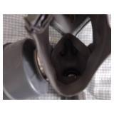 2 Vintage Finnish military gas masks, Suod 61T KRH ASC 12x30, with green canvas carrying bag.