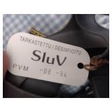 2 Vintage Finnish military gas masks, Suod 61T KRH ASC 12x30, with green canvas carrying bag.