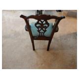 2 Accent Side Chairs with arms 26” x 20” x H 42 ½” (red) and 21” x 18” x H 38 ½