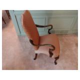 2 Accent Side Chairs with arms 26” x 20” x H 42 ½” (red) and 21” x 18” x H 38 ½