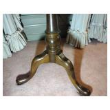 Round Pedestal Tilt-top Table with glass protective cover. 30” x 30” x H 27”