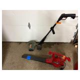 Black & Decker LE500 2HP electric lawn trimmer;  Toro plug-in Leaf Blower Ultra Blower Vac