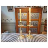 2 Baldwin brass candlestick holders, T 13” x W 6”