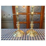 2 Baldwin brass candlestick holders, T 13” x W 6”