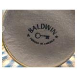 2 Baldwin brass candlestick holders, T 13” x W 6”