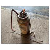 Sears metal open-top lawn sprayer with hose and wand