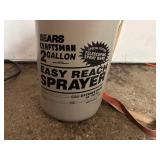PlantMates lawn fertilizer (wheel doesn’t turn); Sears Easy Reach 2 gallon Sprayer; No Name sprayer