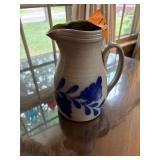 Salmon Falls Stoneware Pitcher Blueberry Vine design 8 ½” t