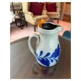 Salmon Falls Stoneware Pitcher Blueberry Vine design 8 ½” t