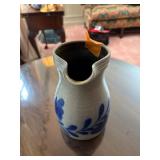 Salmon Falls Stoneware Pitcher Blueberry Vine design 8 ½” t