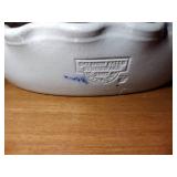 3 Salmon Falls 2002 Stoneware Pie Plates Leaf and Berry pattern on stand