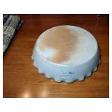 3 Salmon Falls 2002 Stoneware Pie Plates Leaf and Berry pattern on stand