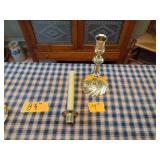 4 Baldwin Brass Candlestick Holders; 10 1/2" 2- 8 1/2", 9"