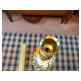 4 Baldwin Brass Candlestick Holders; 10 1/2" 2- 8 1/2", 9"