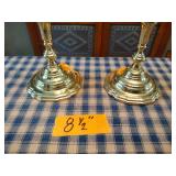4 Baldwin Brass Candlestick Holders; 10 1/2" 2- 8 1/2", 9"